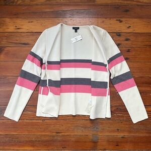 NWT Talbots hook and eye striped cardigan jacket Petite Small